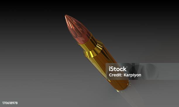 Gun Riffle Bullets Isolated Stock Photo - Download Image Now - Ammunition, Brass, Bronze - Alloy