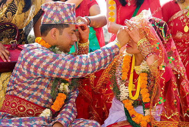Nepalese Hindu Marriage stock photo