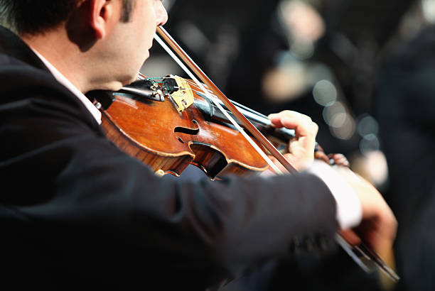 Violinist playing at the concert