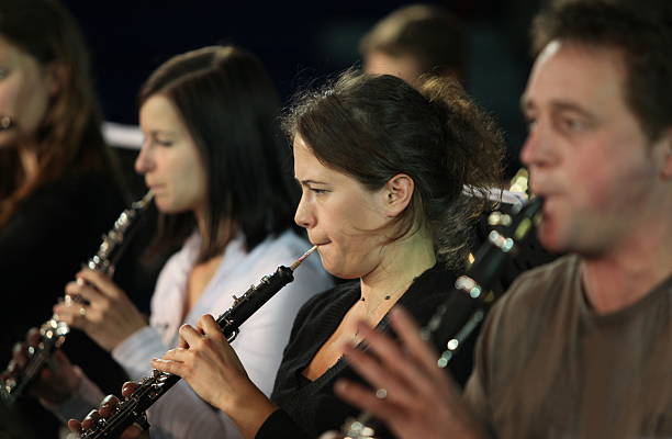 istock Musicians at the concert...brass section playing 170619315