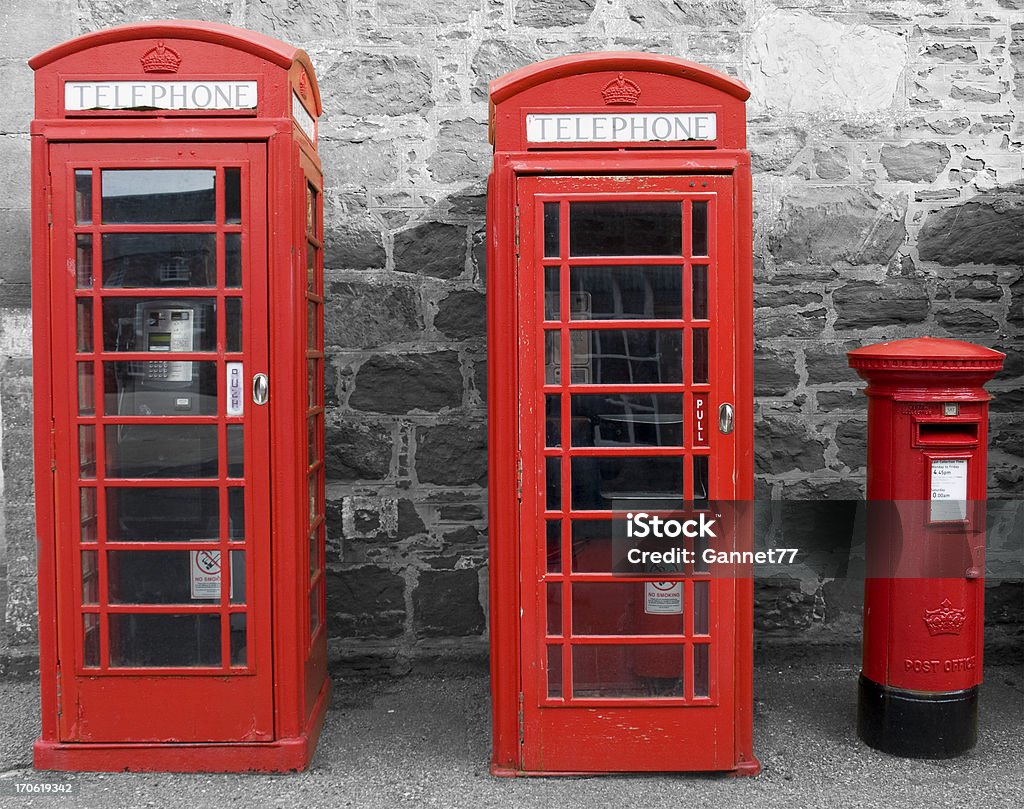 英国電話ボックス、およびボックス - イギリスのロイヤリティフリーストックフォト