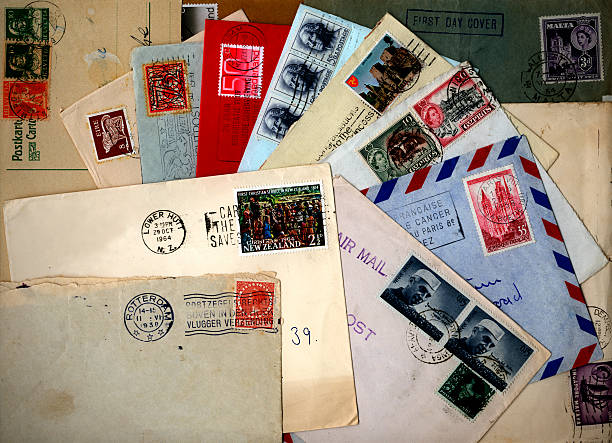 sammlung von internationalen umschläge - air mail envelope letter mail stock-fotos und bilder