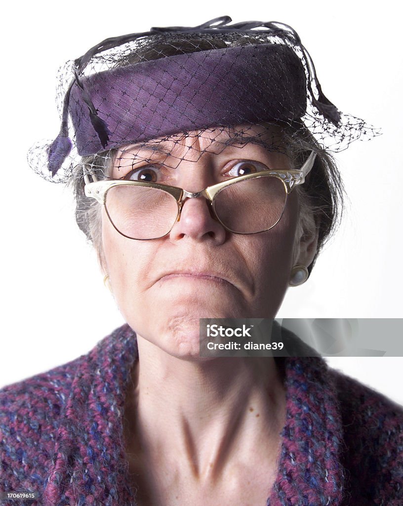 Irritabile vecchia signora - Foto stock royalty-free di Donne