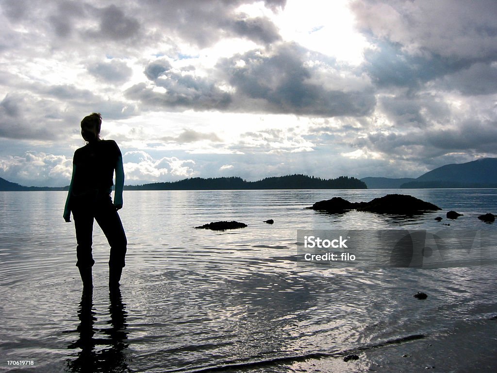 Silhouette oceano - Foto stock royalty-free di Acqua