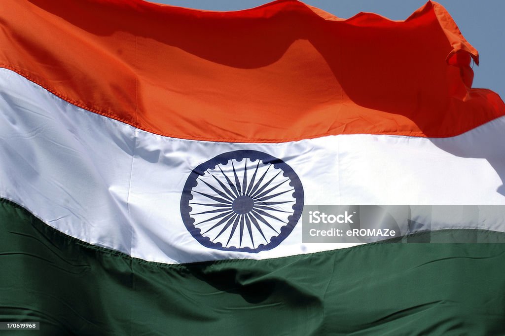 Indyjskich Tricolor! - Zbiór zdjęć royalty-free (Flaga Indii)