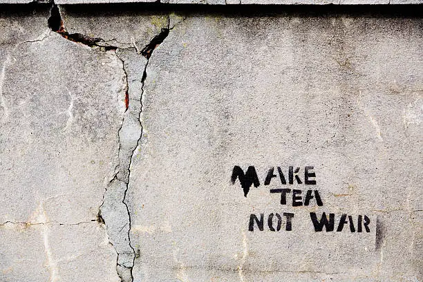 Photo of Make Tea, Not War - graffiti