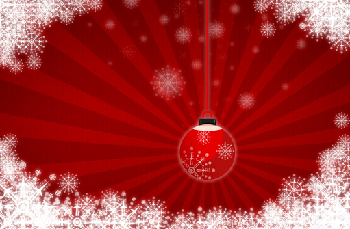 Background with christmas ball and snowflakes