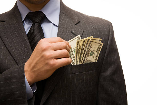 Corporate greed stock photo