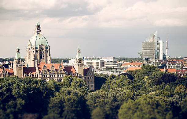 hannover skyline - hannover - stock snímky, obrázky a fotky