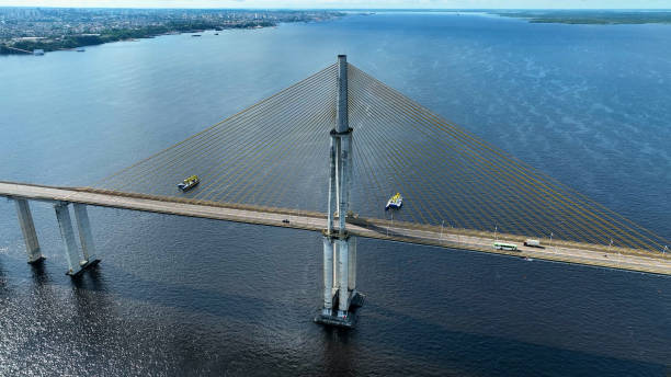 istock Landmark Cable Bridge at downtown Manaus Amazonas Brazil. 1706253601