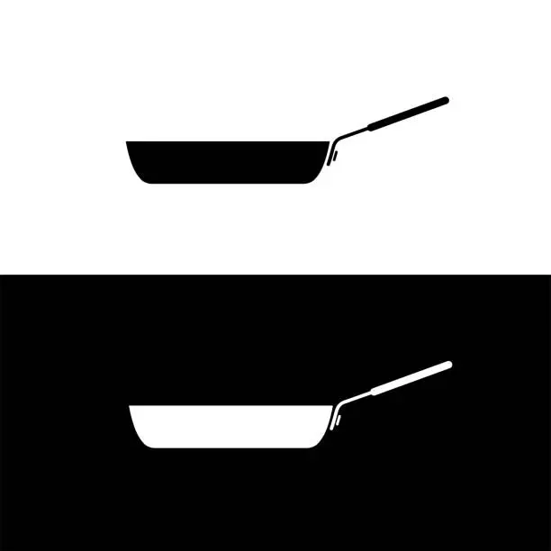 Vector illustration of Frying pan silhouette flat vector