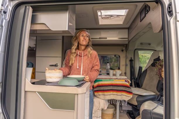 istock Woman travelling by camper van having a good time 1706262889