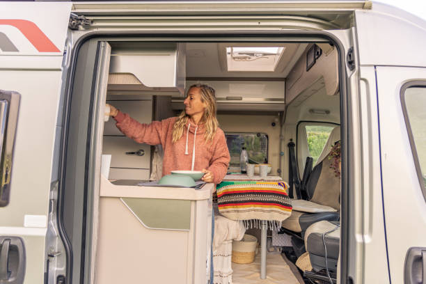 istock Woman travelling by camper van having a good time 1706263133