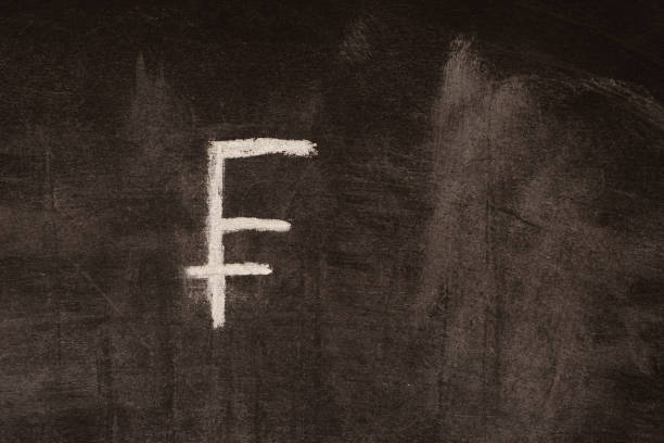 istock Frank sign, pound sterling written on black chalkboard, mockup with space for text. 1706264000