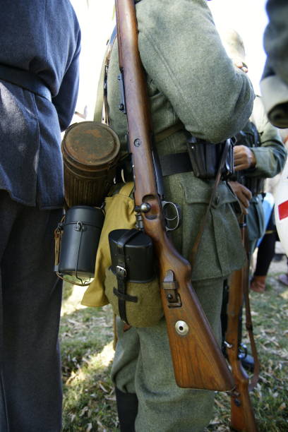 istock Old soldier uniform and weapons of World War II 1706272115
