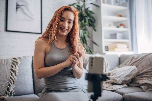 istock Woman vlogging from home 1706276669