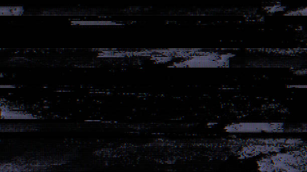 Glitch noise static television VFX pack. Visual video effects stripes background, CRT tv screen no signal glitch effect