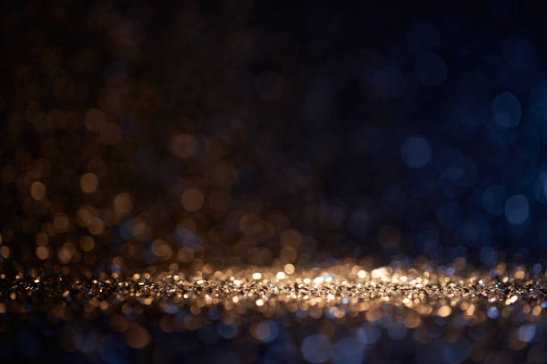 istock Shiny blue holiday background - Star Defocused Gold Bokeh 1706280110
