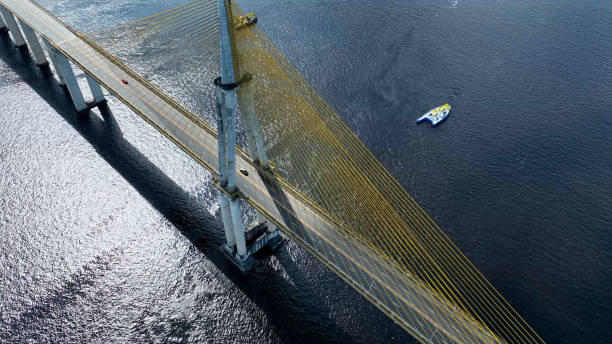 istock Landmark Cable Bridge at downtown Manaus Amazonas Brazil. 1706284410