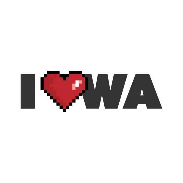 Vector illustration of A typographic vector design with the concept Love Iowa