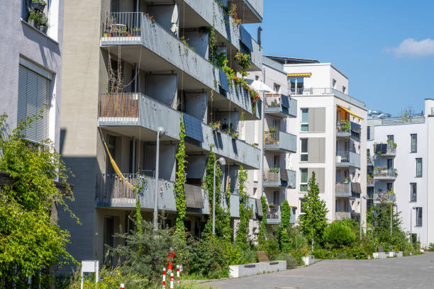 istock Modern apartment buildings in a housing development area 1706300845