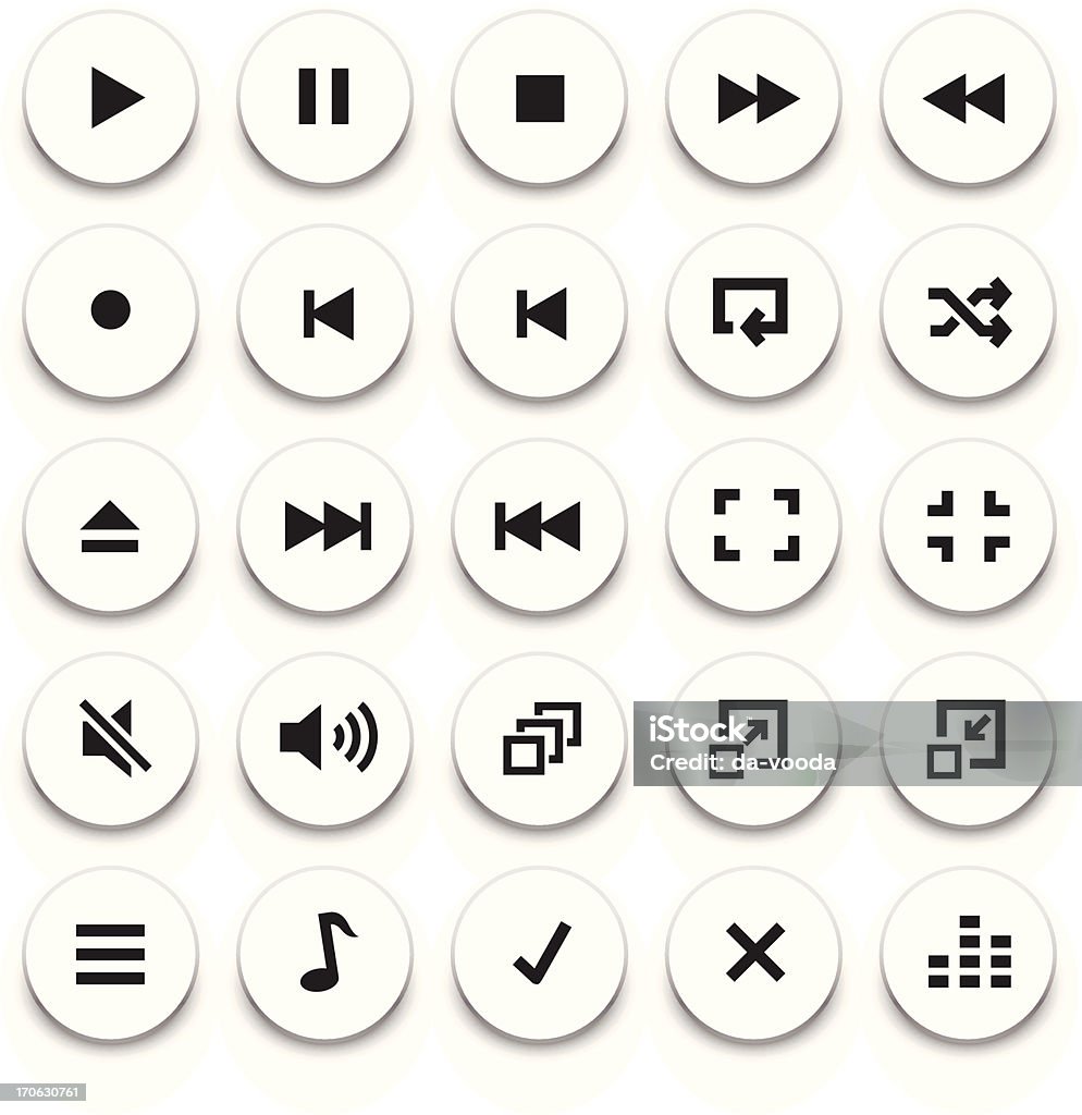Video/Audio-Player Knöpfen - Lizenzfrei Andersherum Vektorgrafik
