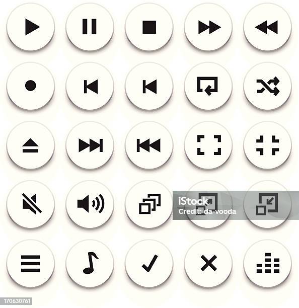 Lecteur Vidéoaudio Boutons Vecteurs libres de droits et plus d'images vectorielles de Aller de l'avant - Aller de l'avant, Argent, Battre les cartes