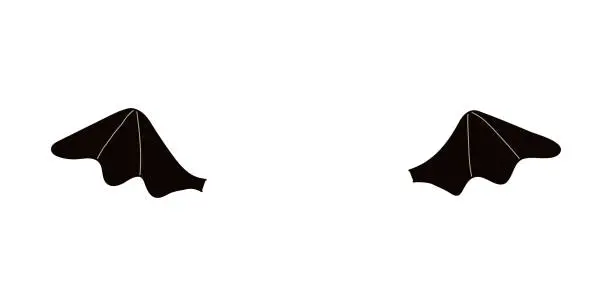 Vector illustration of Bat wings Halloween costume accessory hand drawn illustration.