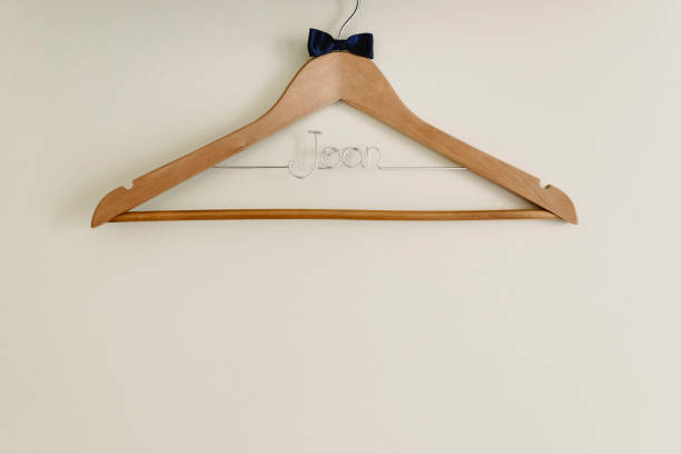 istock Custom vintage hanger with name for weddings. 1706312113