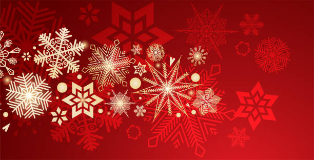 istock Festive Christmas background design. Different types of snowflakes. 1706338778