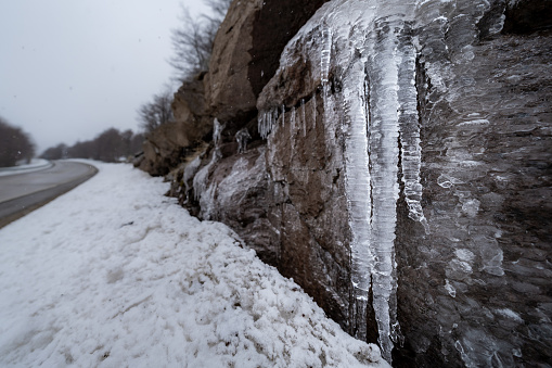 Ice brick wall texture.