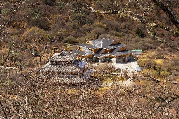 istock Huanglong Ancient Temple: Bird's Eye View, Sichuan, China 1706363894
