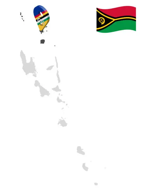 Vector illustration of Location Torba Province on map Vanuatu. 3d location sign  of  Torba. Quality map with  provinces of  Vanuatu for your design. Oceania. EPS10.