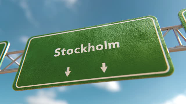 Stockholm Sign in a 3D animation