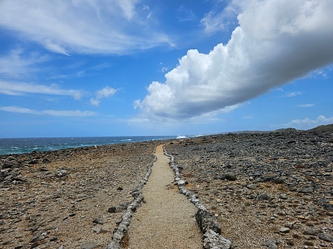 A path to visit the beautiful national park in Curazao