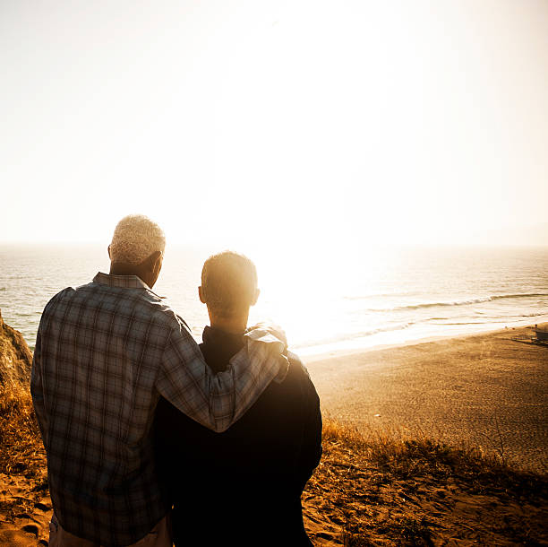 istock Senior Couple Silhouette 170638808