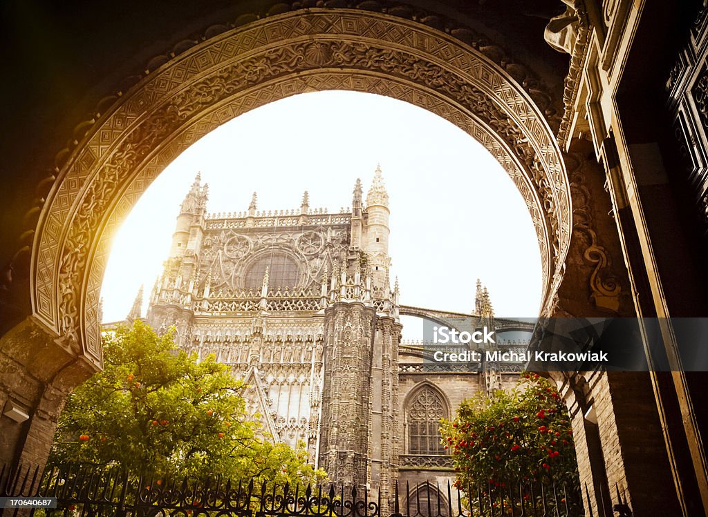 Seville Cathedral Entrance to Patio de Naranjas and Seville Cathedral (Spain). Seville Stock Photo