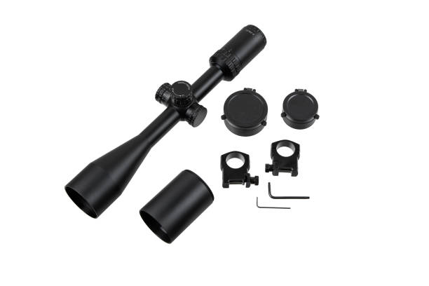 istock Modern sniper scope on a white background. Optical device for aiming and shooting at long distances. 1706426878