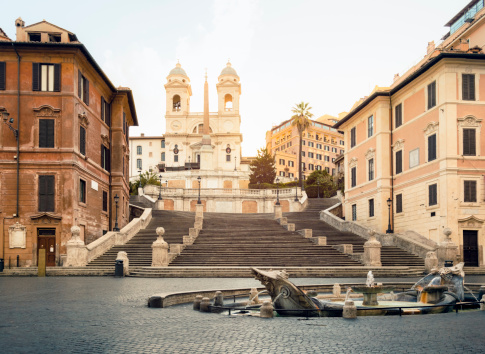 World famous Spanish steps in Rome, Italy