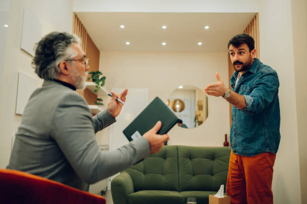 istock A frustrated client is projecting and yelling at a psychotherapist during his session 1706465195