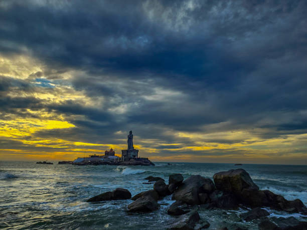 istock Kanyakumari beach, Thiruvalluvar Statue at sunrise. 1706483269