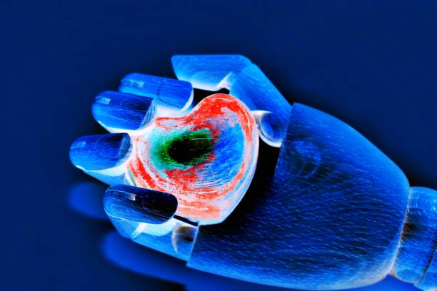 istock Robot hand holding heart Medical Technology Future Power 1706486518