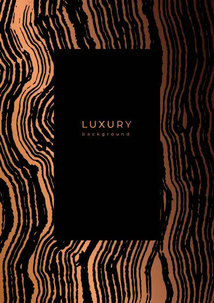 Vector illustration of Luxury golden template with wooden texture.