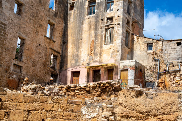 istock Old, abandoned buildings falling apart in Chania 1706526379