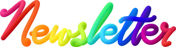 istock Newsletter fluid 3d twist text made of blended colorful circles. 1706543391