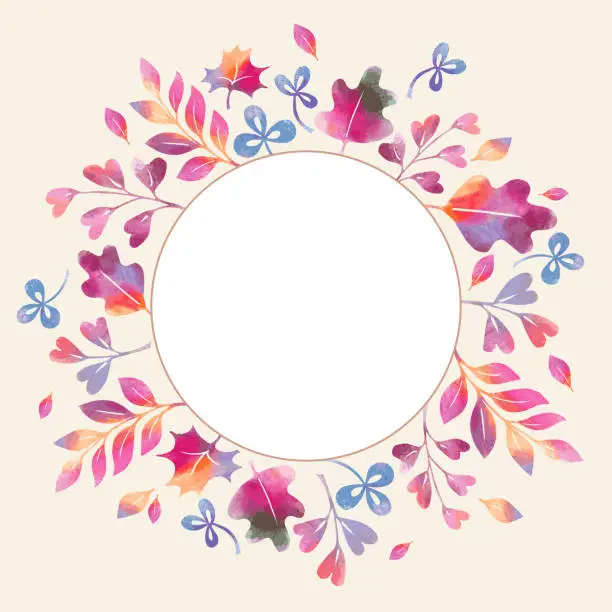 Vector illustration of Decorative border. Background with plants.