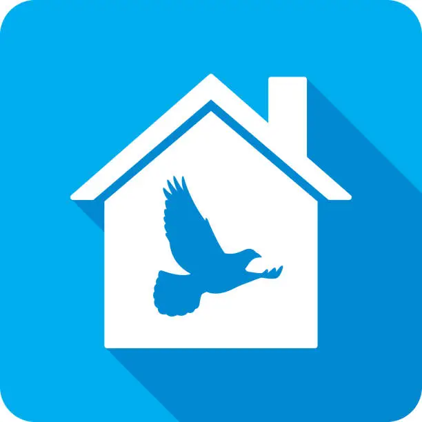 Vector illustration of House Pigeon Icon Silhouette 2