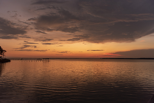 Cloudy Sunset over Lake in Apopka Florida