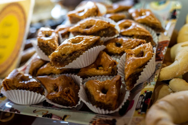 istock Homemade typical Moroccan and Turkish sweets with honey and pistachio. 1706576254