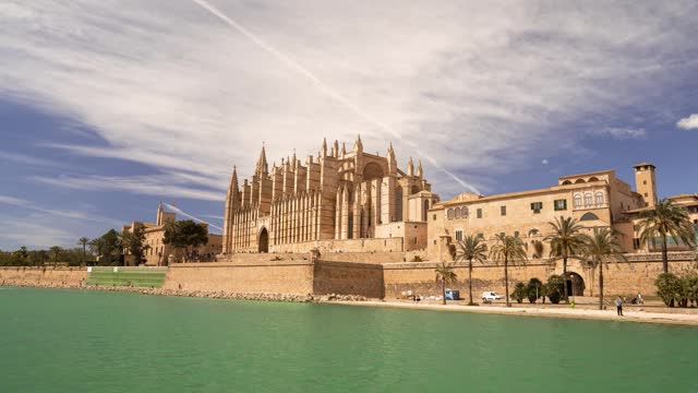 Timelapse of a Gothic medieval cathedral of Palma de Mallorca